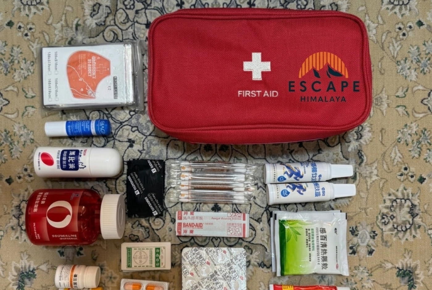 First aid kit at trekking 