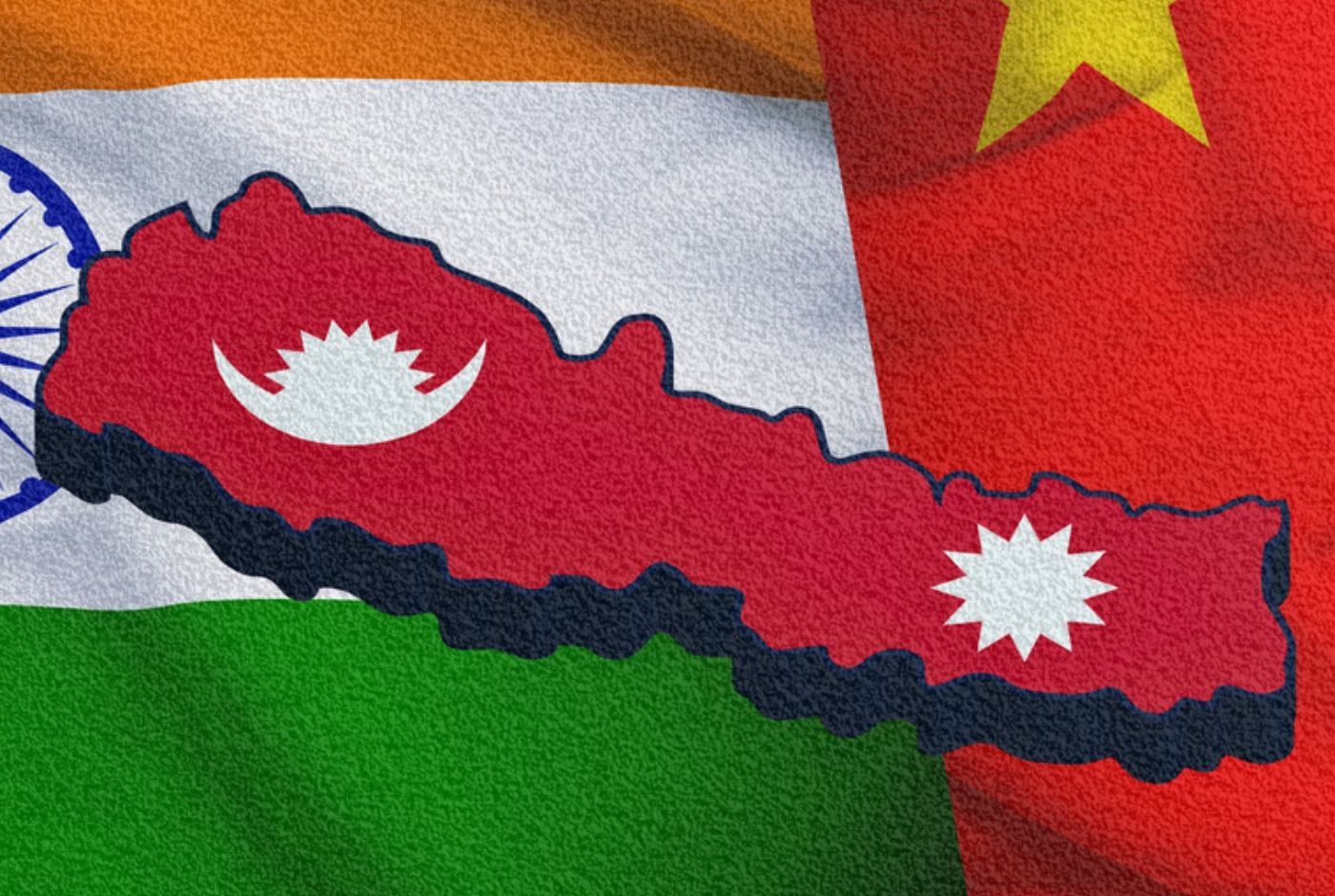 Prayer flags and mani walls in northern Nepal showing Tibetan Buddhist influence